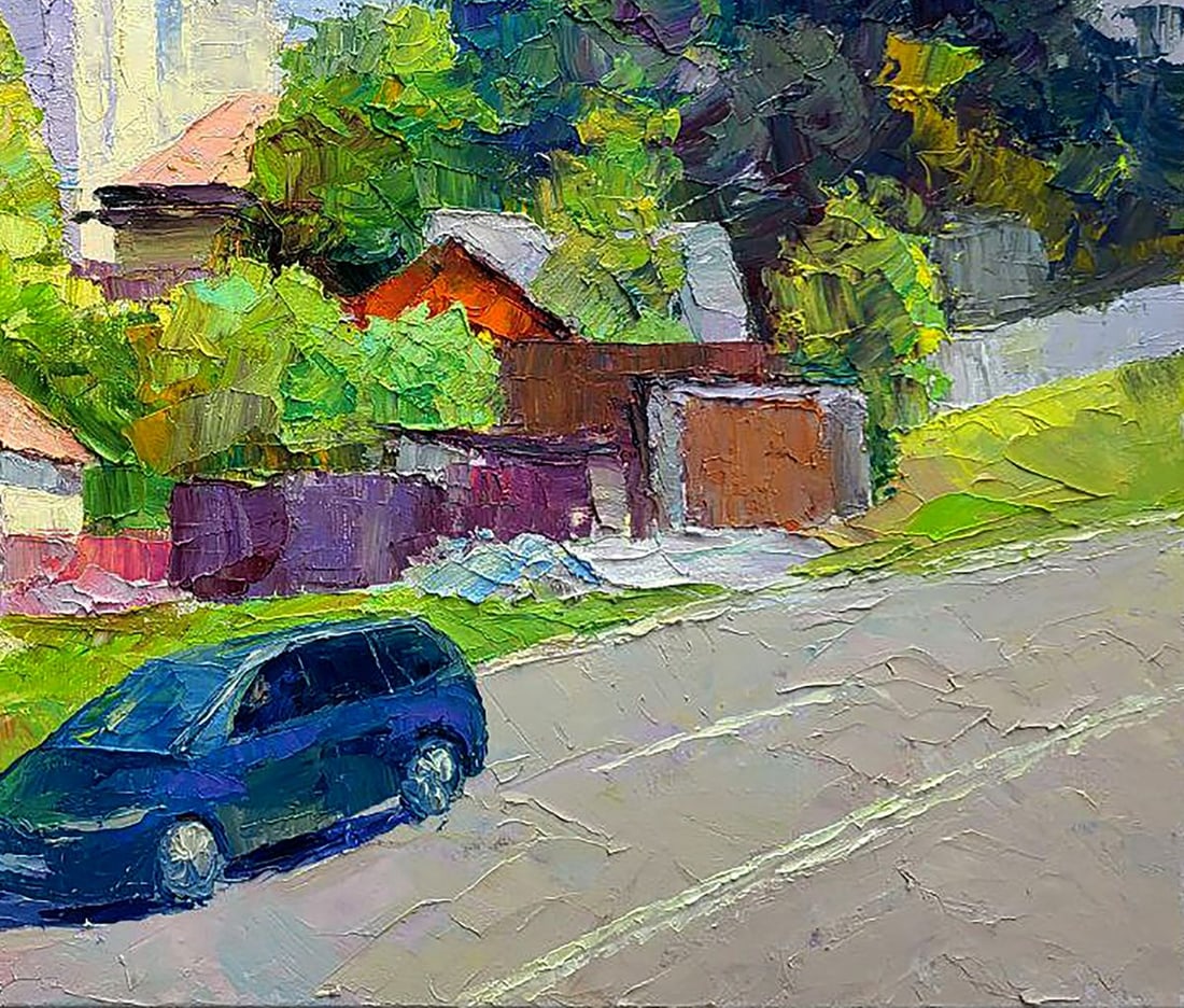 Oil painting Along the city street Boris Serdyuk - 7