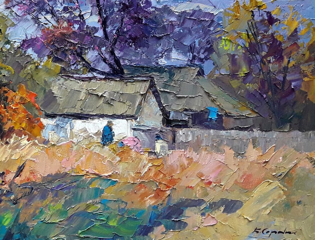 Oil painting Autumn chores Boris Serdyuk - 7