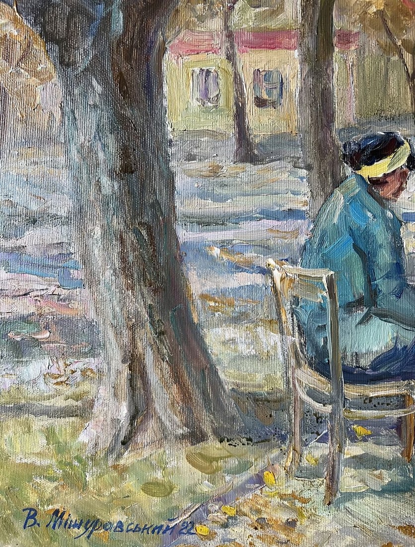 Oil painting Autumn on the chestnut street V. Mishurovsky - 2