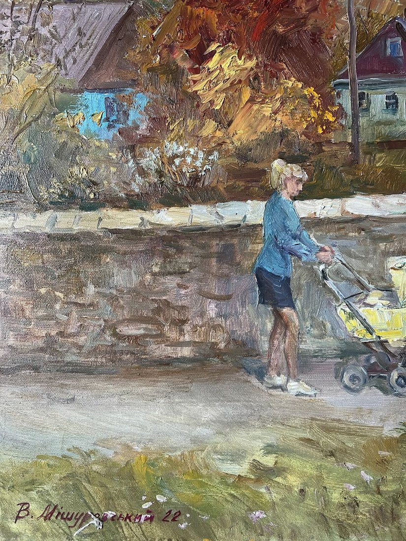 Oil painting Autumn evening in the city V. Mishurovsky - 2