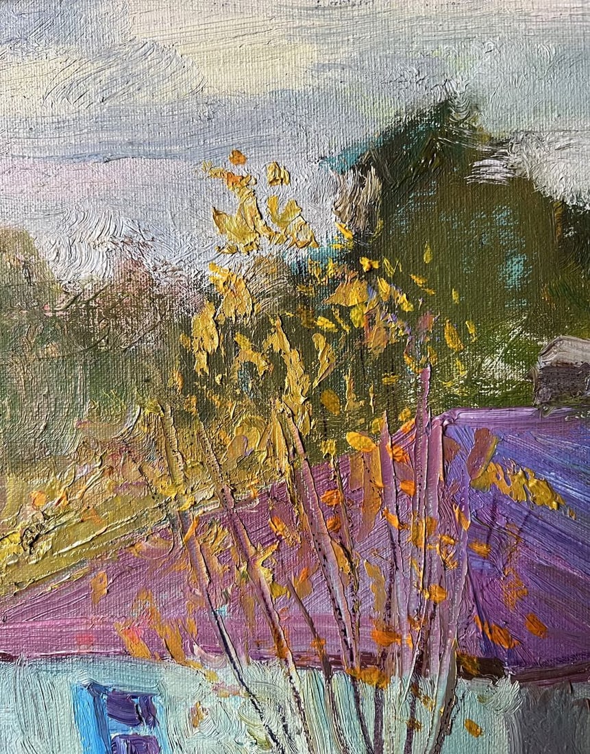 Oil painting House in autumn evening V. Mishurovsky - 5