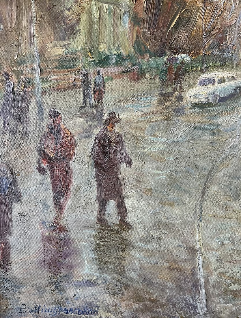 Oil painting It is raining in Lviv V. Mishurovsky - 3