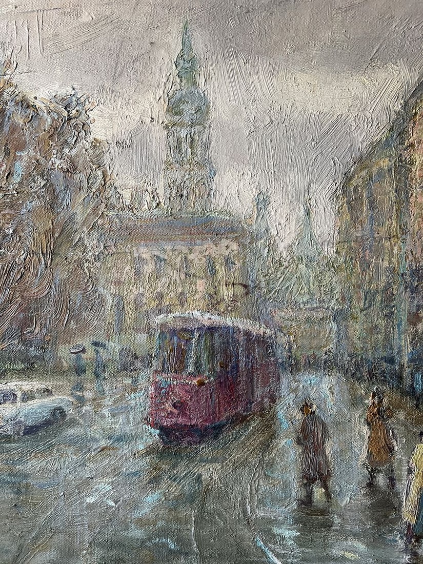 Oil painting It is raining in Lviv V. Mishurovsky - 4