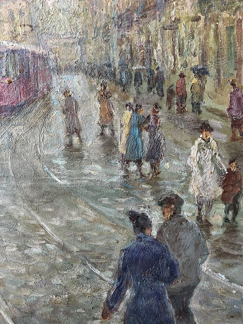 Oil painting It is raining in Lviv V. Mishurovsky - 5
