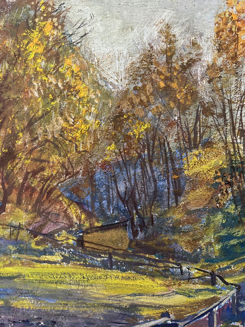 Tempera painting Windmill in the city V. Mishurovsky - 3