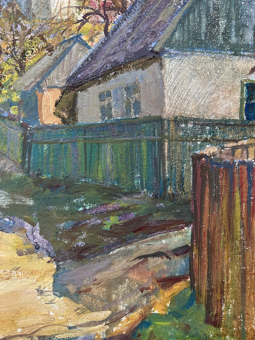 Tempera painting Windmill in the city V. Mishurovsky - 7