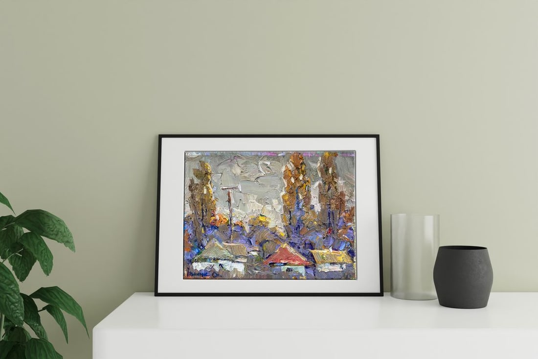 Oil painting Autumn poplars Alex Kalenyuk - 2