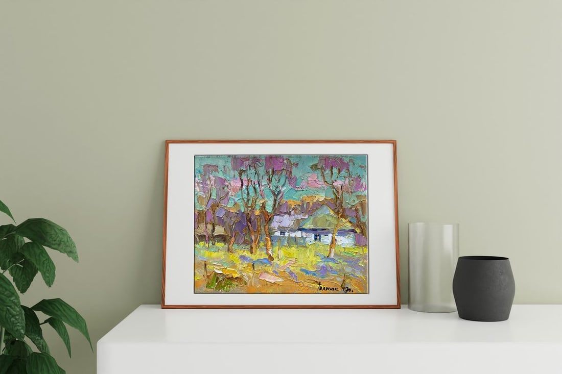 Oil painting The snow came down Alex Kalenyuk - 2