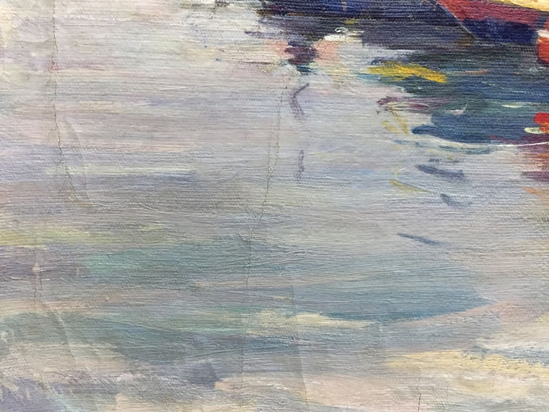 Oil painting Boat port - 5