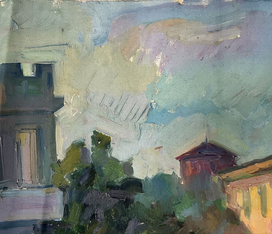 Oil painting Morning in the city Peter Tovpev - 2