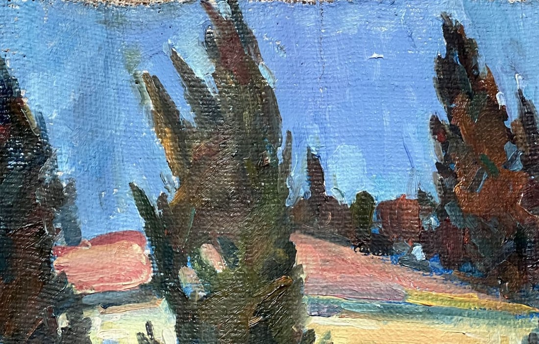 Oil painting White houses Peter Tovpev - 2