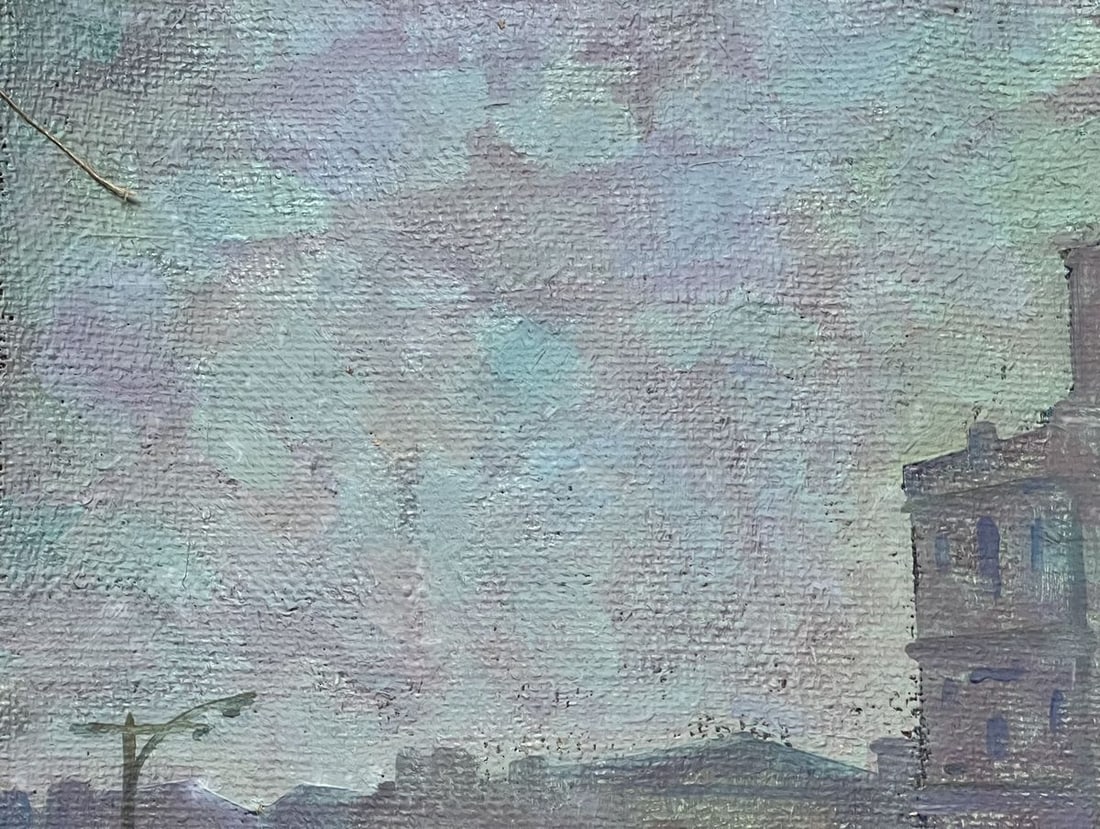 Oil painting Near the traffic light Peter Tovpev - 2