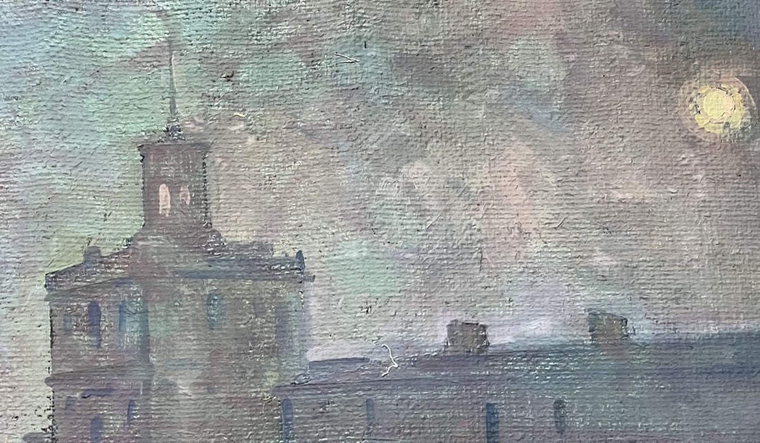 Oil painting Near the traffic light Peter Tovpev - 3