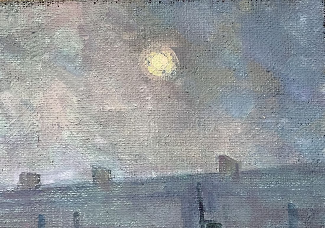 Oil painting Near the traffic light Peter Tovpev - 4