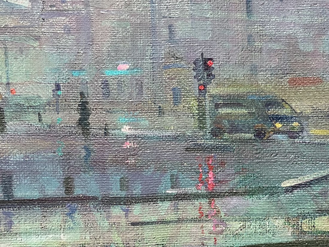 Oil painting Near the traffic light Peter Tovpev - 6