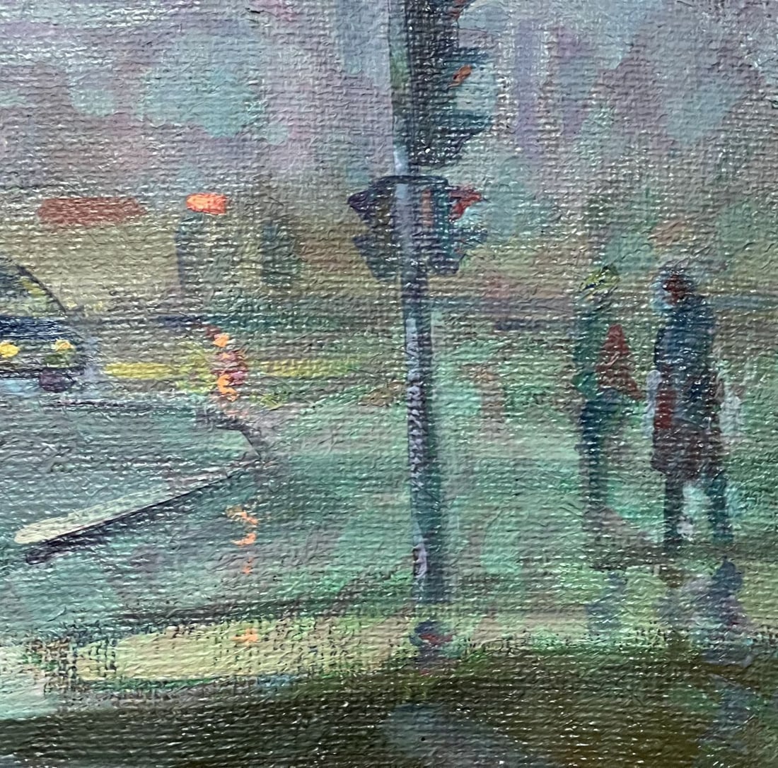 Oil painting Near the traffic light Peter Tovpev - 7