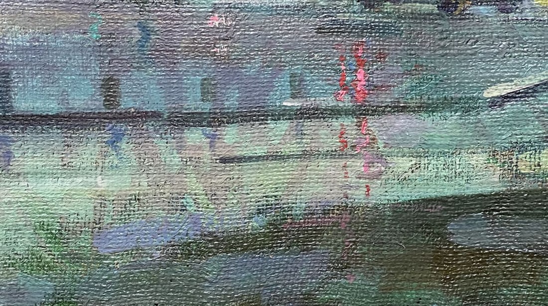 Oil painting Near the traffic light Peter Tovpev - 9