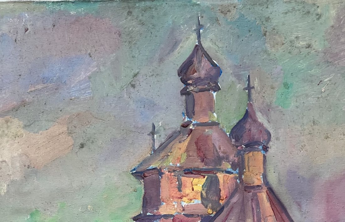 Oil painting outline of domes Peter Tovpev - 3
