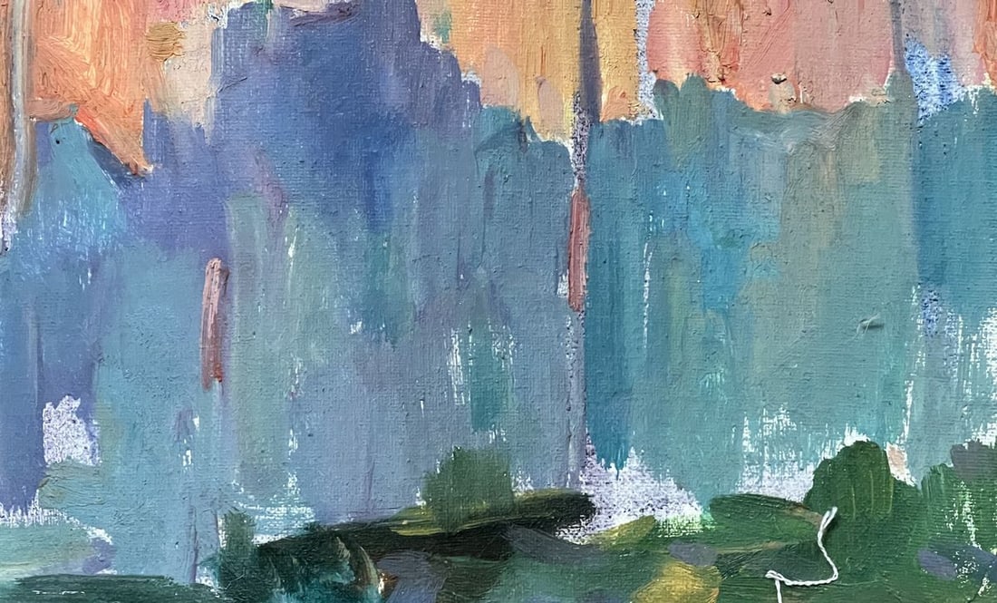 Oil painting roofs of houses Peter Tovpev - 10