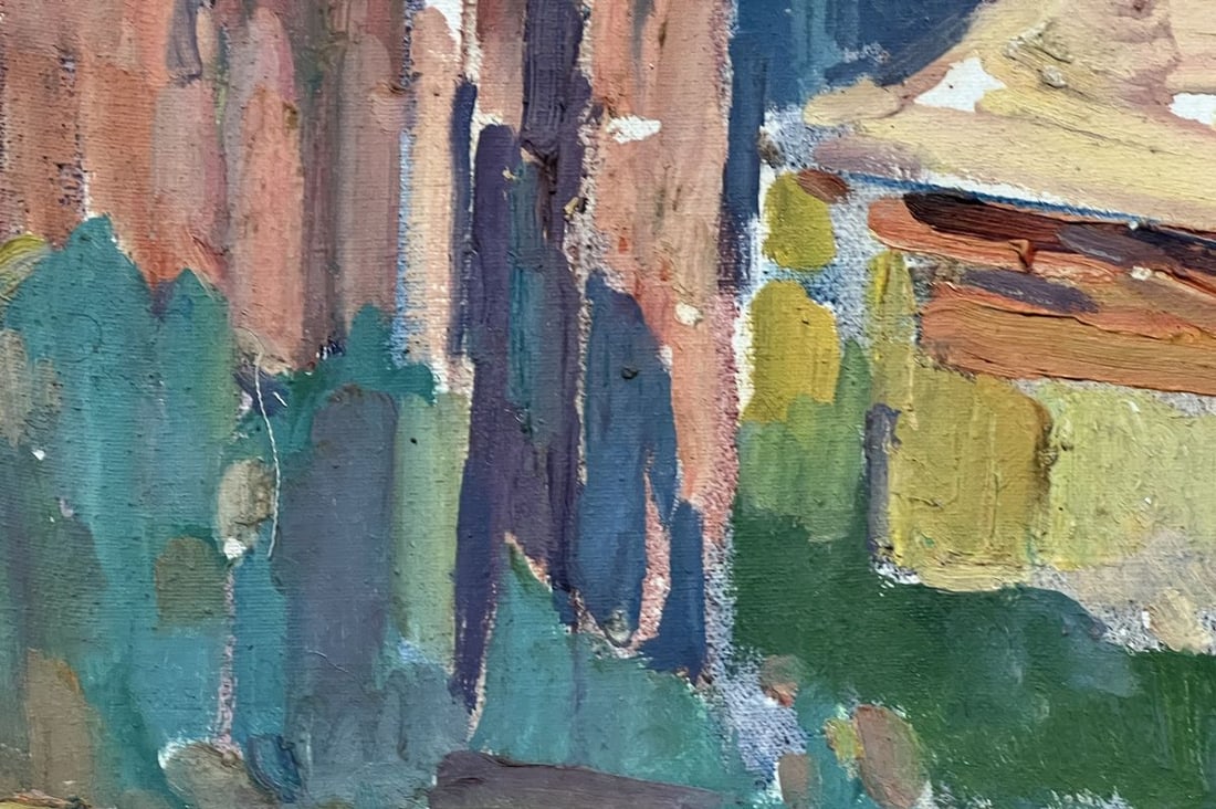 Oil painting roofs of houses Peter Tovpev - 8