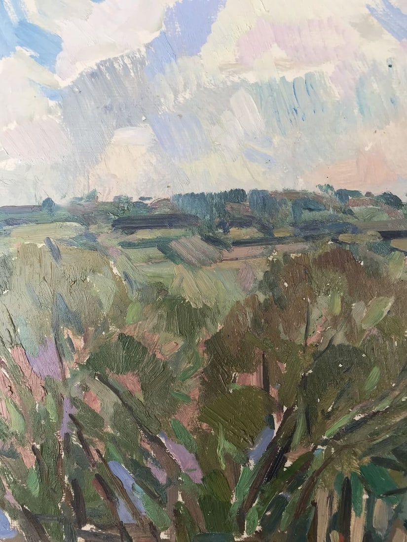 Oil painting Village life Peter Tovpev - 4