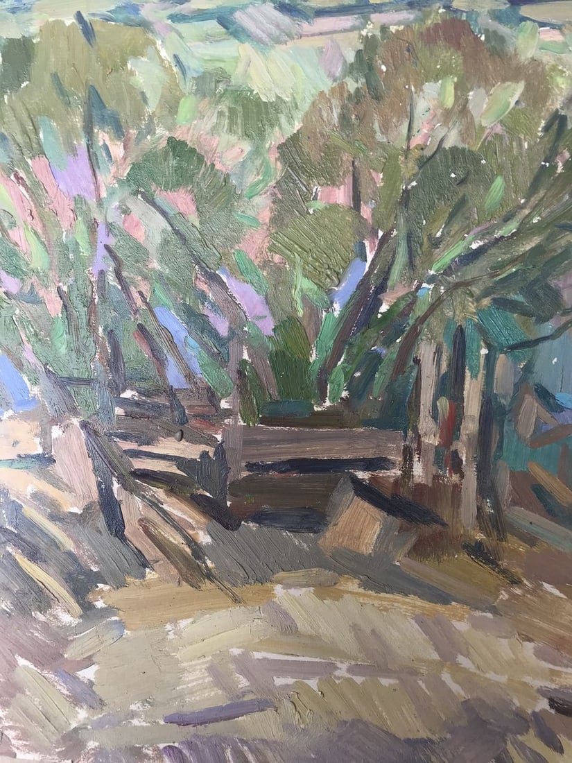 Oil painting Village life Peter Tovpev - 5