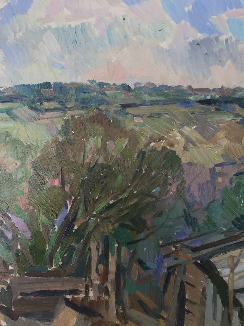 Oil painting Village life Peter Tovpev - 6