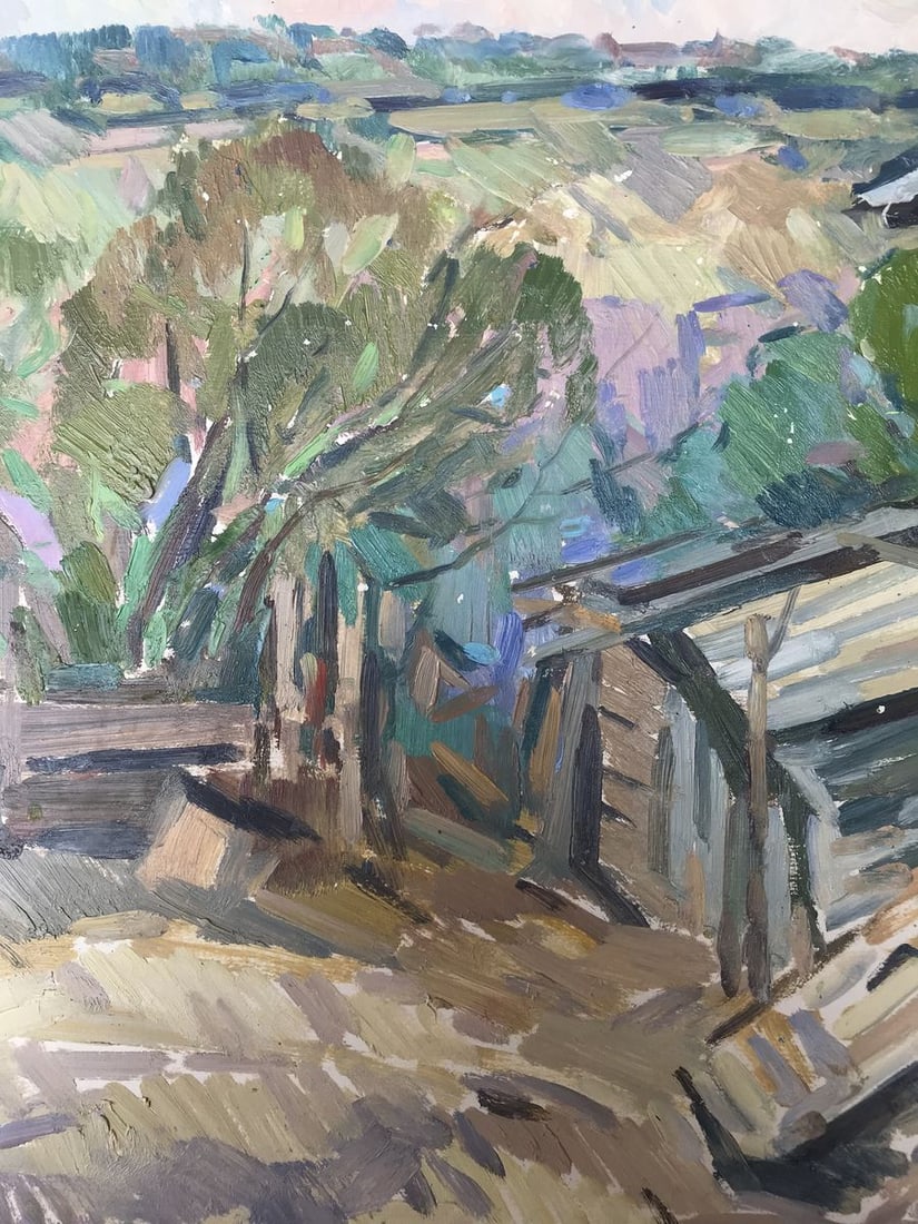 Oil painting Village life Peter Tovpev - 7