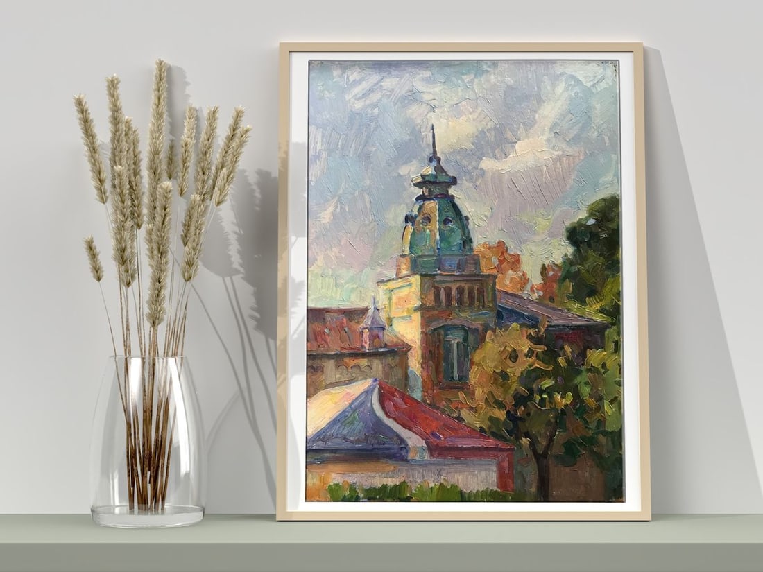 Oil painting City church Peter Tovpev - 3
