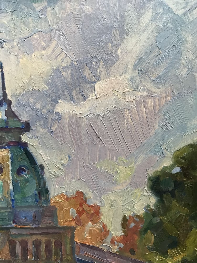 Oil painting City church Peter Tovpev - 5