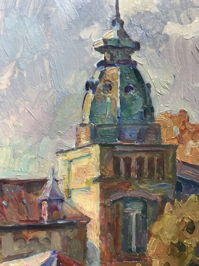 Oil painting City church Peter Tovpev - 6