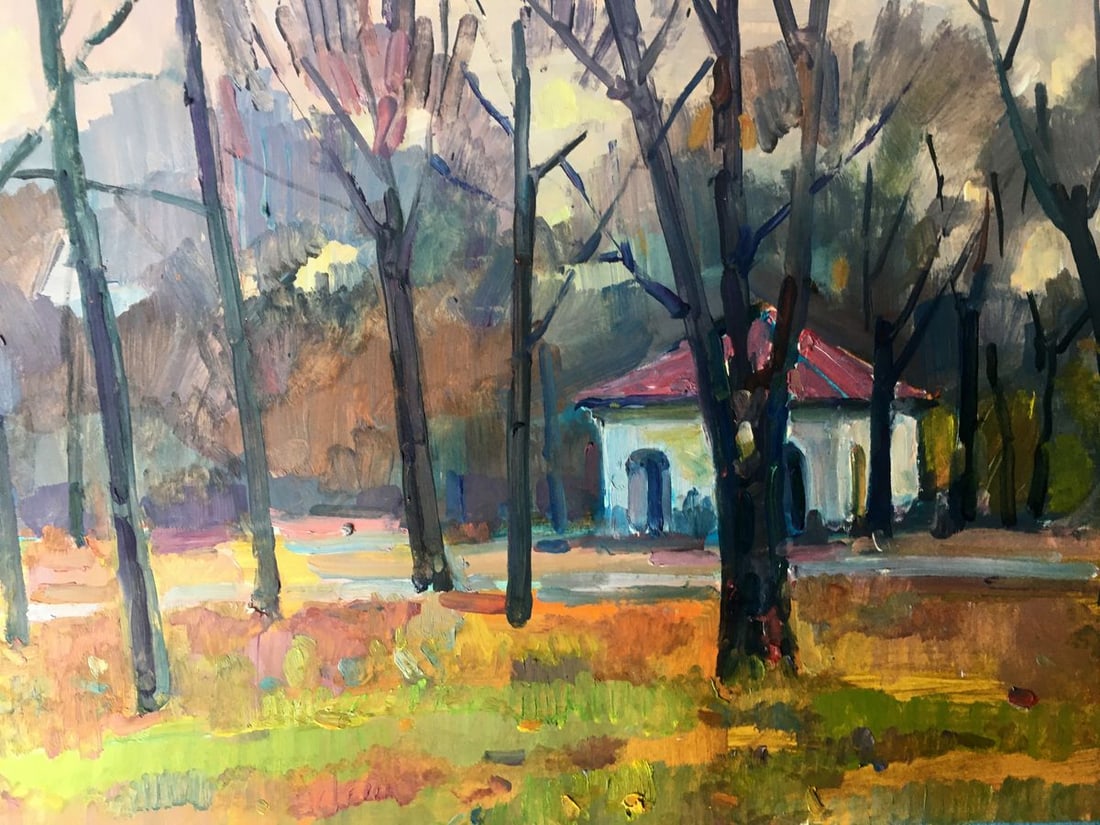 Oil painting City Park Peter Tovpev - 13