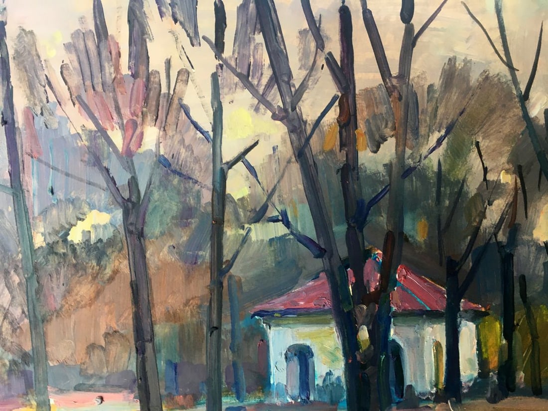 Oil painting City Park Peter Tovpev - 5