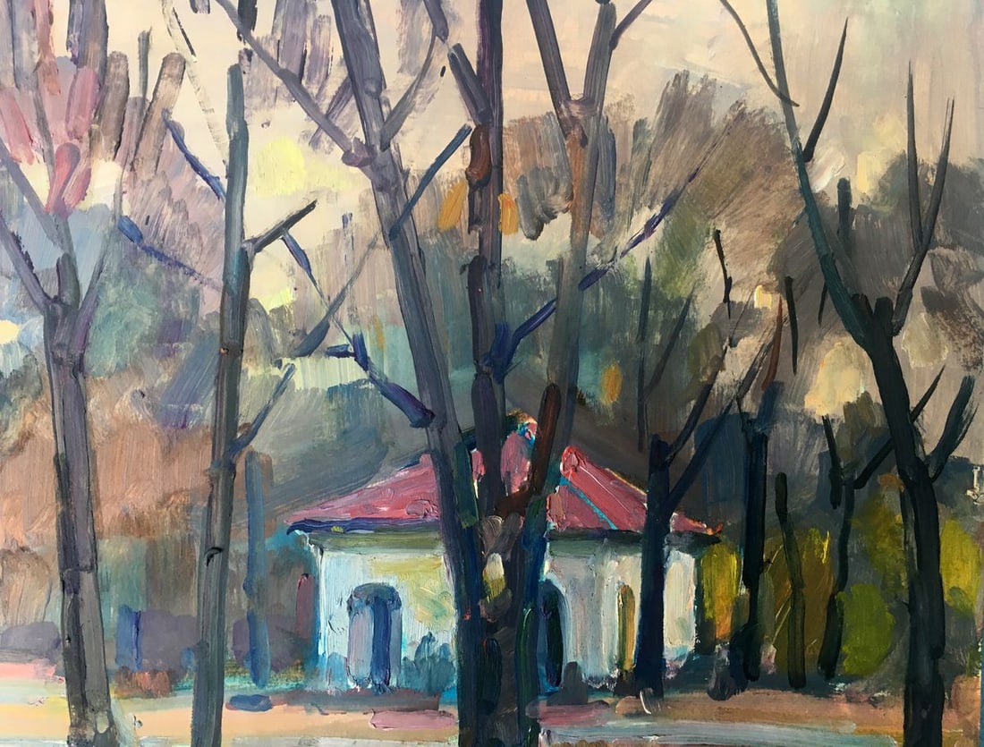 Oil painting City Park Peter Tovpev - 6