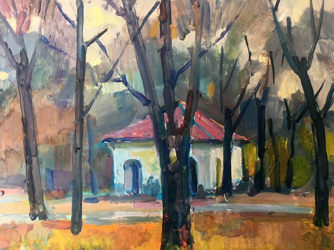 Oil painting City Park Peter Tovpev - 7