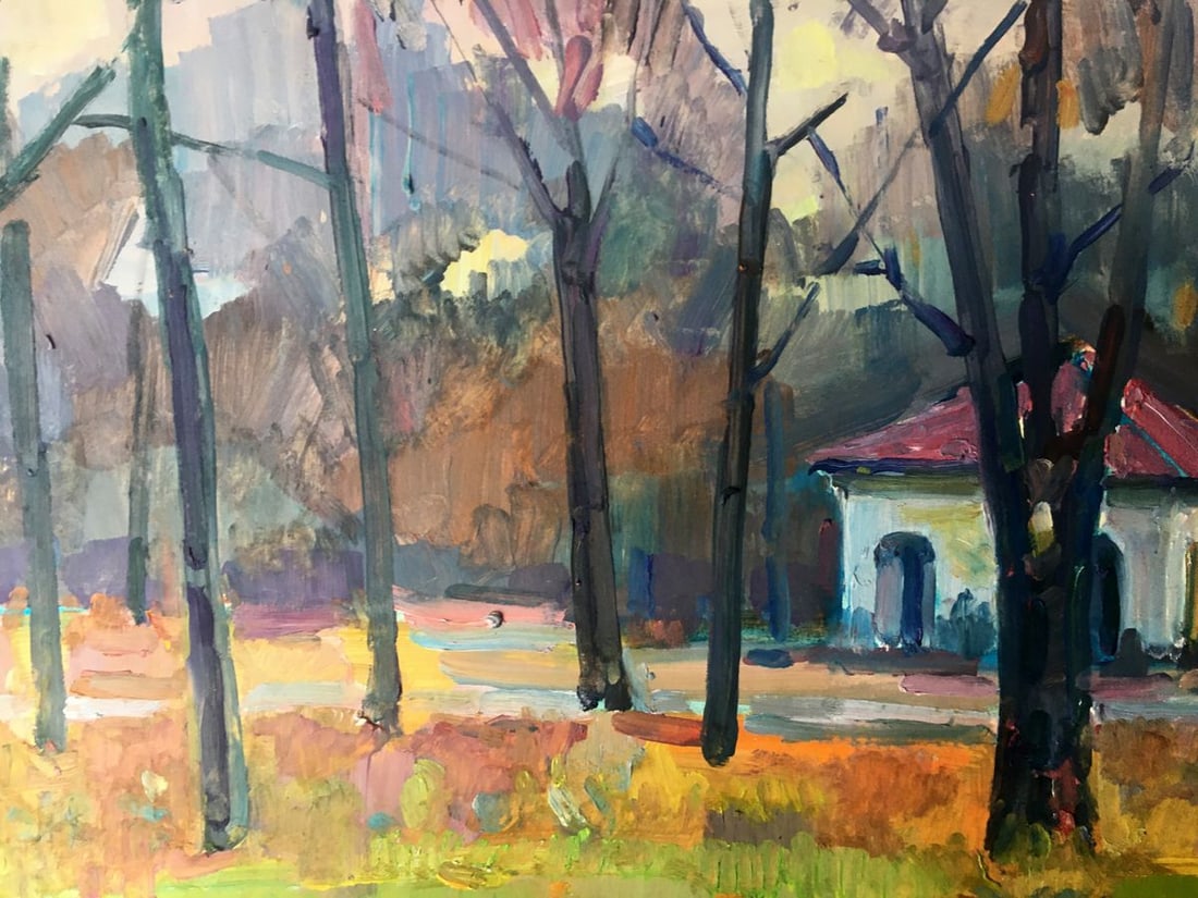 Oil painting City Park Peter Tovpev - 8