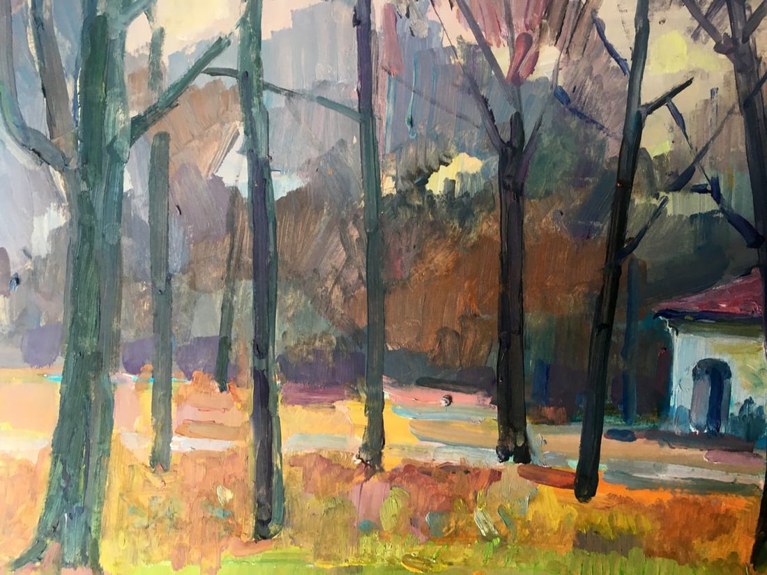 Oil painting City Park Peter Tovpev - 9