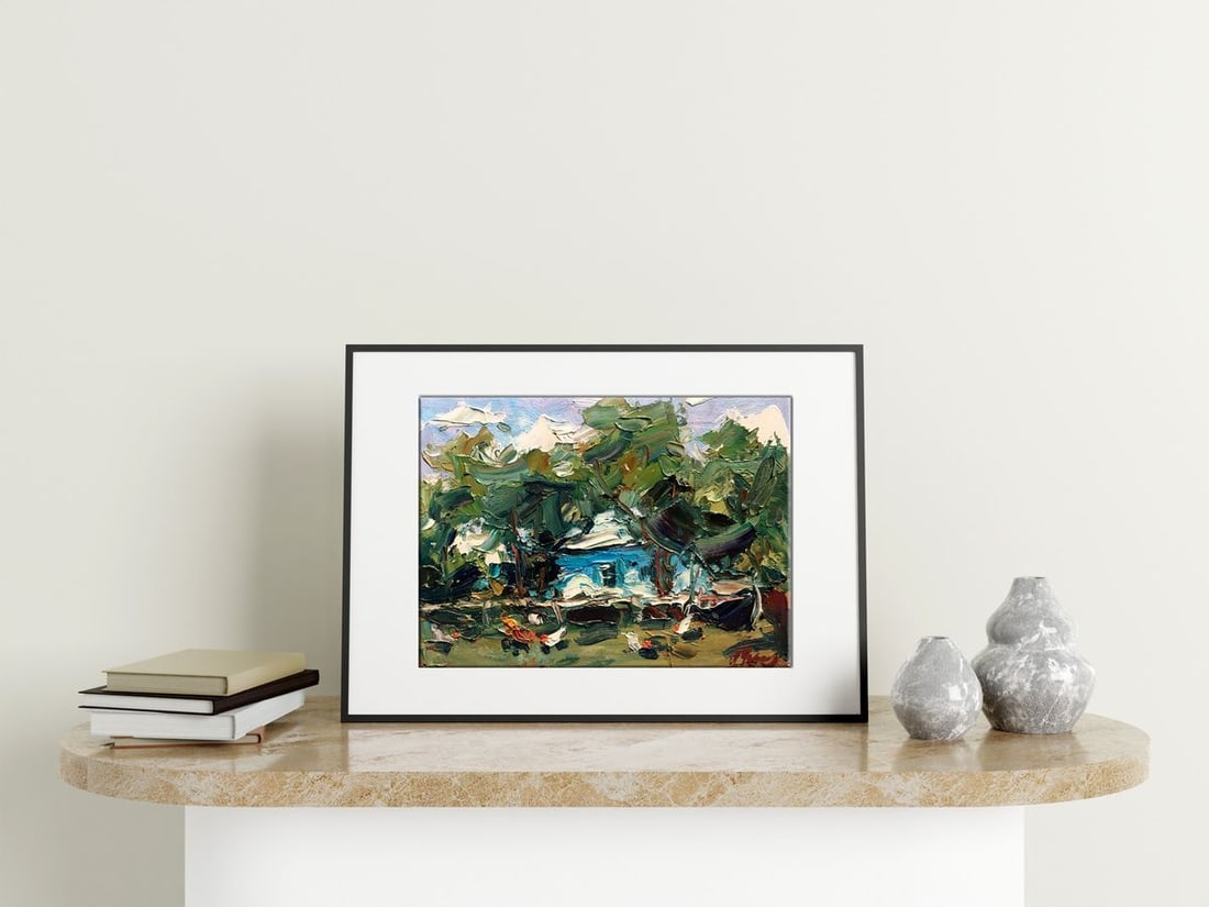 Oil painting Near the house Alexander Nikolaevich Cherednichenko - 2