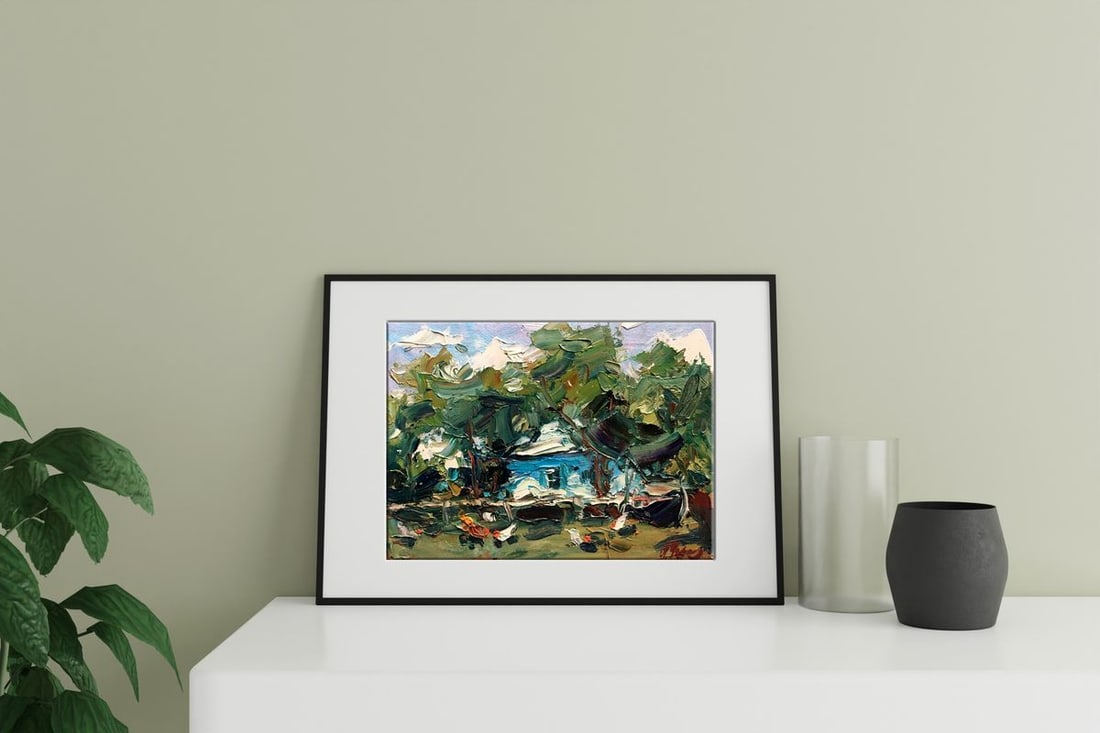 Oil painting Near the house Alexander Nikolaevich Cherednichenko - 3