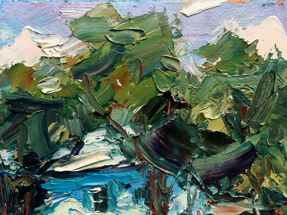 Oil painting Near the house Alexander Nikolaevich Cherednichenko - 5