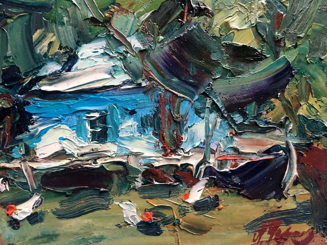 Oil painting Near the house Alexander Nikolaevich Cherednichenko - 7