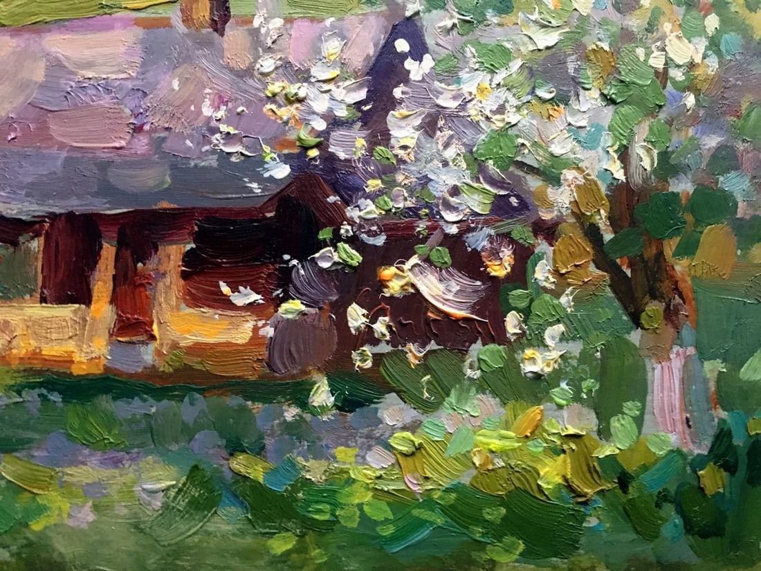 Oil painting Apple trees bloom Batrakov Vladimir Grigorievich - 7