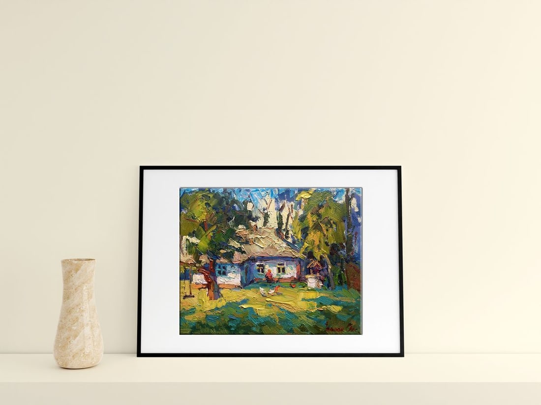 Oil painting Grandma Natalka's yard Kalenyuk Oksana - 2