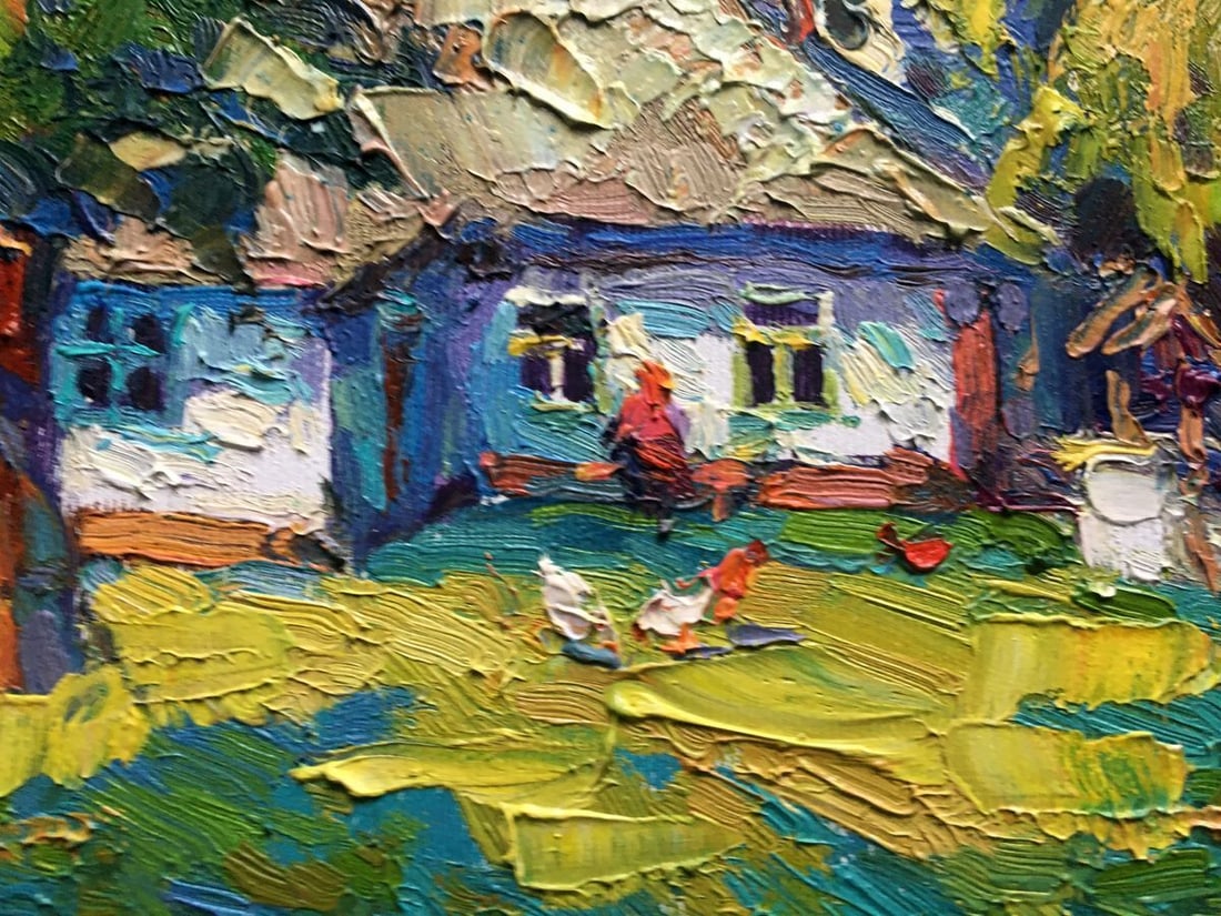 Oil painting Grandma Natalka's yard Kalenyuk Oksana - 4
