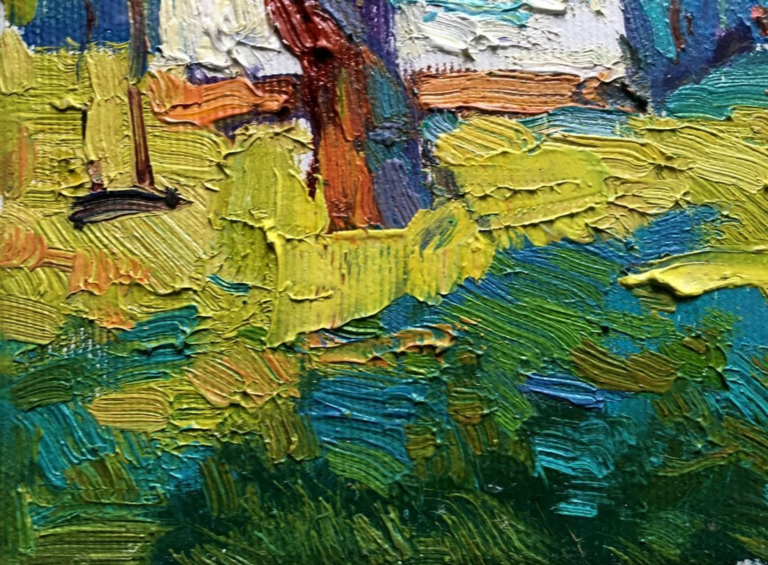 Oil painting Grandma Natalka's yard Kalenyuk Oksana - 6