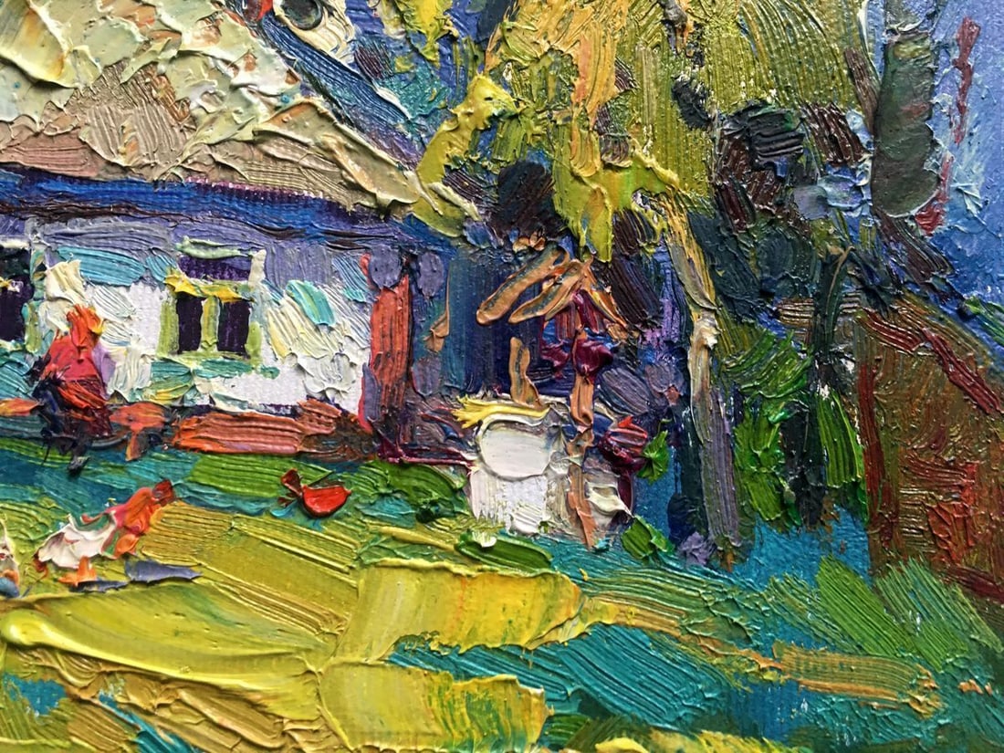 Oil painting Grandma Natalka's yard Kalenyuk Oksana - 7