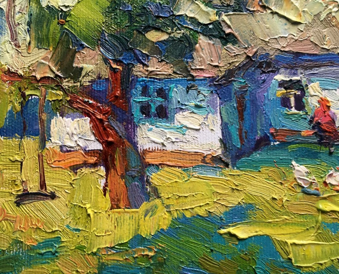 Oil painting Grandma Natalka's yard Kalenyuk Oksana - 9