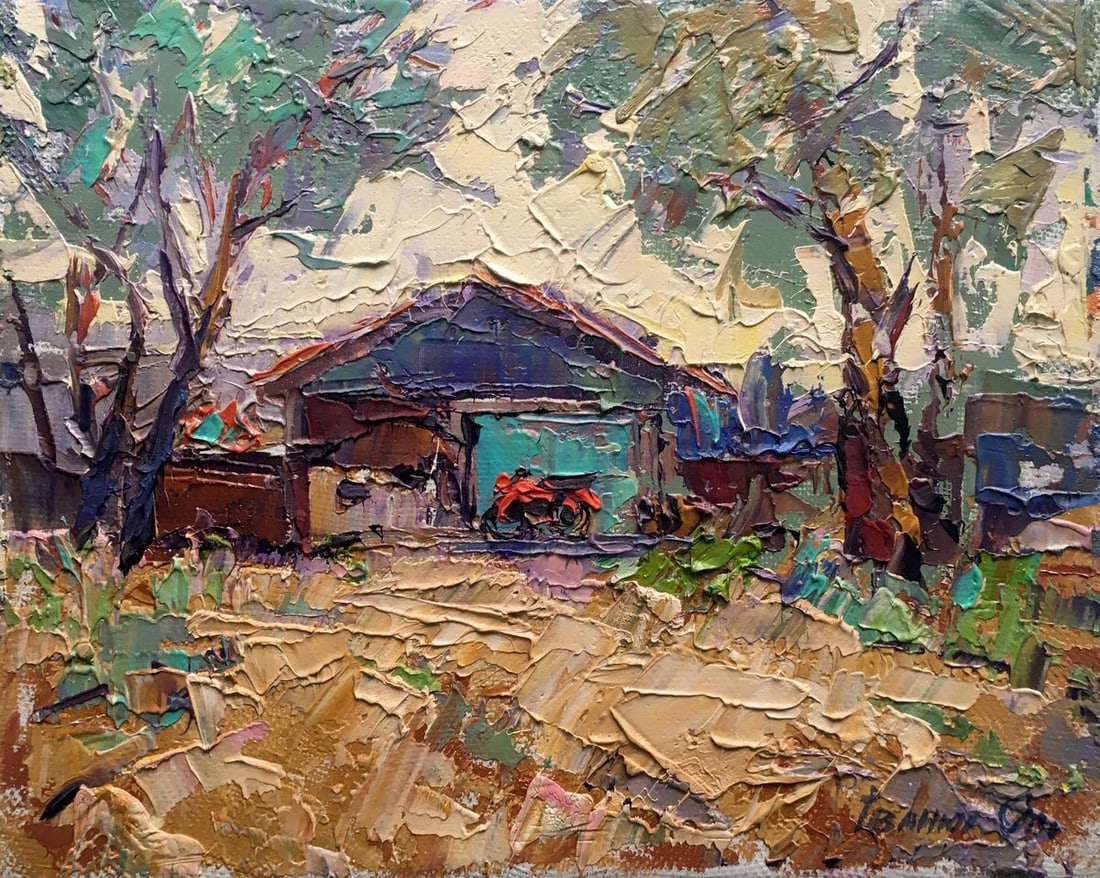 Oil painting In the shade of the trees Kalenyuk Alex: Title: Oil painting In the shade of the trees Kalenyuk Alex Description: NoAAA2604 *** ABOUT THIS PAINTING *** * TITLE: "In the shade of the trees" * ARTISTS: Kalenyuk Alex * SIZE: 20x25 cm/'7.87x9.84