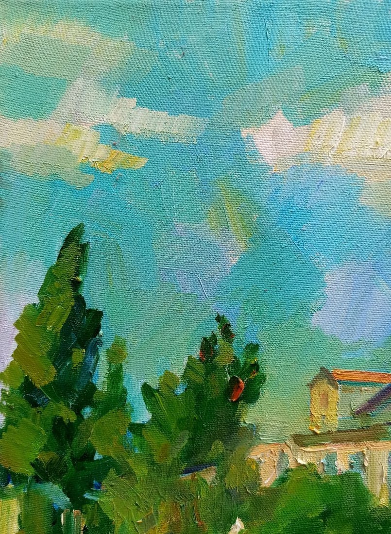 Oil painting City boulevard Peter Tovpev - 2