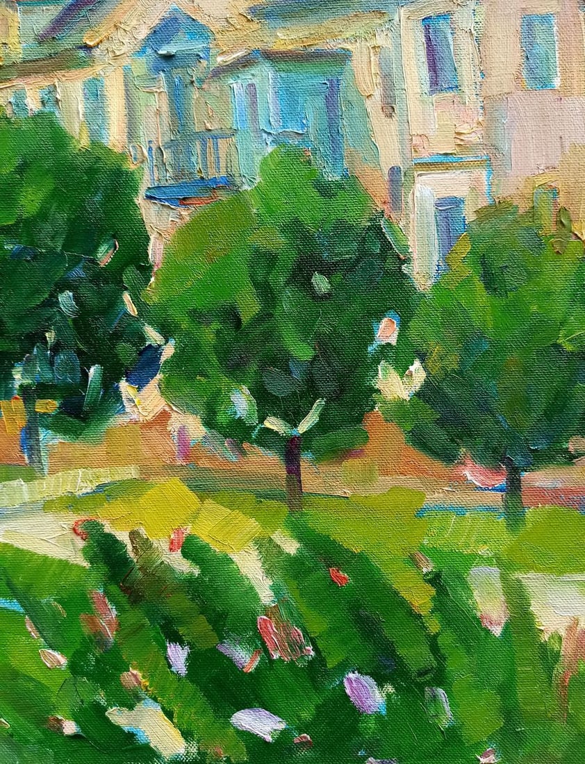 Oil painting City boulevard Peter Tovpev - 7